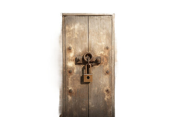 Aged Doorway with Subtle Illumination on a transparent background