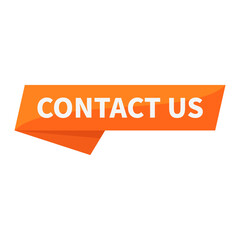 Contact Us In Orange Rectangle Ribbon Parallelogram Shape For Customer Service Advertising Business Marketing Social Media
