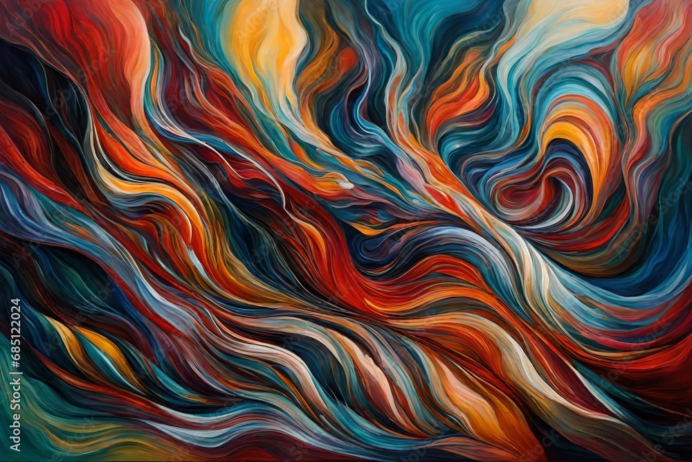 Poster step into a world of fluidity and formlessness as an abstract art painting unfolds, capturing the es
