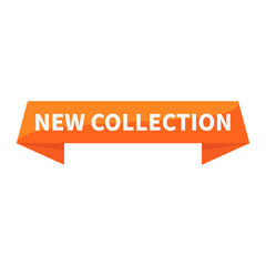 New Collection In Orange Rectangle Ribbon Shape For Update Product Promotion Business Marketing Social Media
