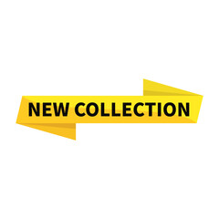 New Collection In Yellow Ribbon Rectangle Shape For Update Product Advertising Business Marketing Social Media
