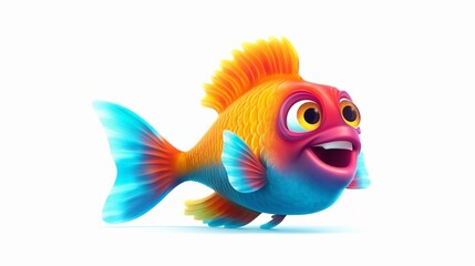 Fototapeta premium a fish with rainbow color jump out of sea (4)