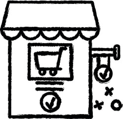 Commerce shopping product vector icon in grunge style