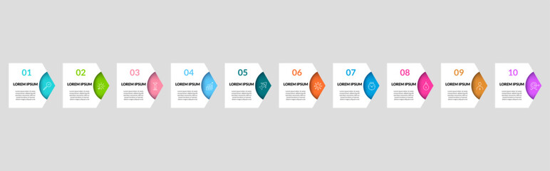 Vector Infographic design business template with icons and 10 options or steps.