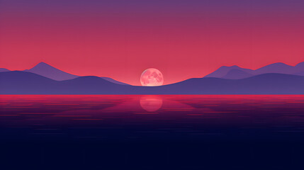 Naklejka premium sunset in the mountains background