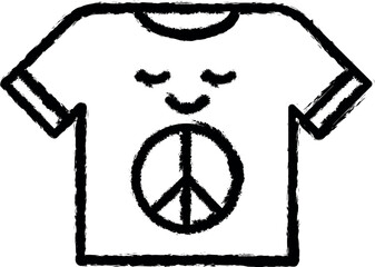 Peace symbol shirt vector icon in grunge style