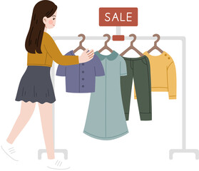 Woman shopping clothes