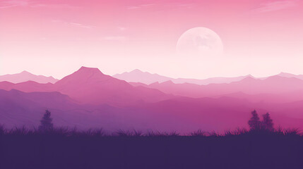 Fototapeta premium sunset in the mountains backgroubd