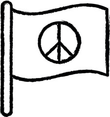 Flag peace symbol vector icon in grunge style