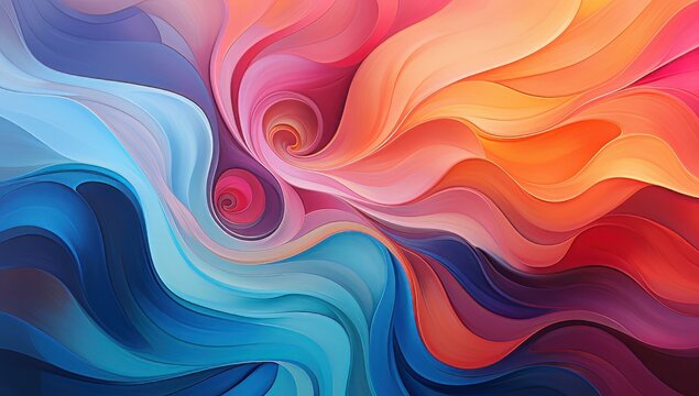 colorful abstract background with swirls of colors, in the style of multidimensional layering © DailyStock