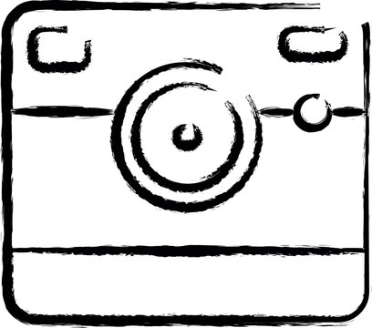 camera outine logo style vector icon in grunge style