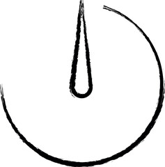 stopwatch on camera outine logo style vector icon in grunge style