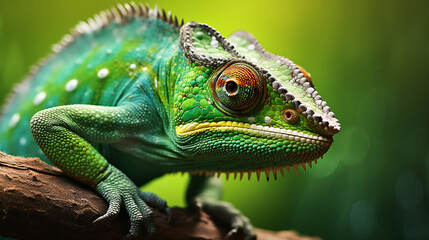 Obraz premium portrait of a cute funny chameleon - Chamaeleo.Generative AI
