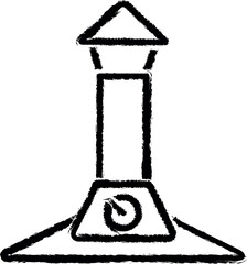 chimney, flue, heating, stovepipe vector icon in grunge style