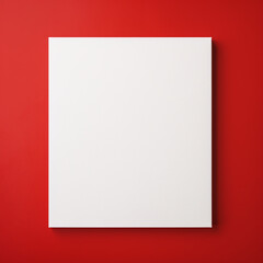 white canvas mock up for custom prints basic print on demand template isolated on red background for advertising