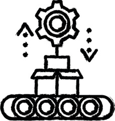 assemble robotics vector icon in grunge style