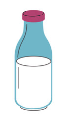 Milk in bottle, dairy product rich in calcium