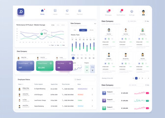 UI UX Infographic dashboard. UI design with graphs, charts and diagrams. Web interface template