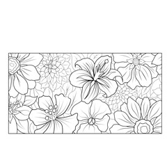 drawn flowers to color stamped various flowers drawing with lines coloring pages