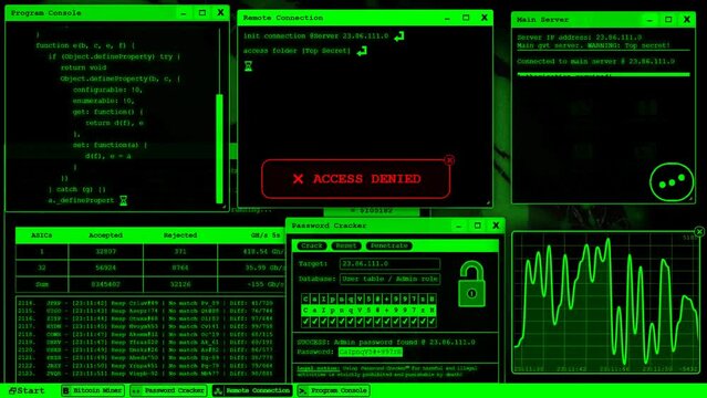 Hacker computer screen matrix