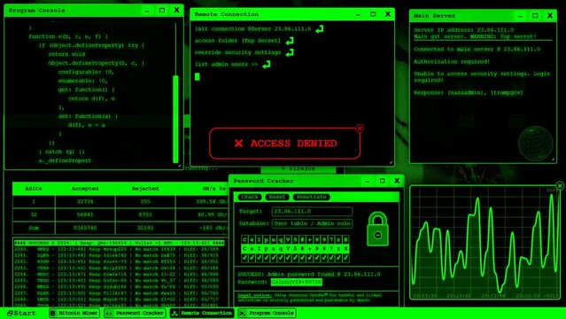 Hacker computer screen matrix
