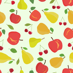 Cute fruit mix vector pattern