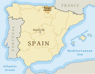 Basque Country location on map of Spain