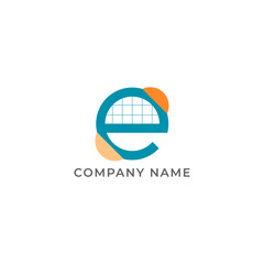 ILLUSTRATION LETTER E GEOMETRIC LOGO ICON FLAT COLOR TEMPLATE SIMPLE MINIMALIST ELEMENT DESIGN SIMPLE VECTOR GOOD FOR APPS, BRAND 