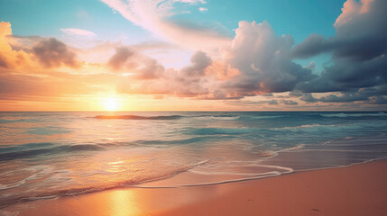 Fototapeta na wymiar Beautiful seascape at sunset time. Composition of nature.