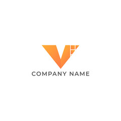 ILLUSTRATION LETTER V GEOMETRIC LOGO ICON GRADIENT ORANGE COLOR TEMPLATE SIMPLE MINIMALIST ELEMENT DESIGN SIMPLE VECTOR GOOD FOR APPS, BRAND 
