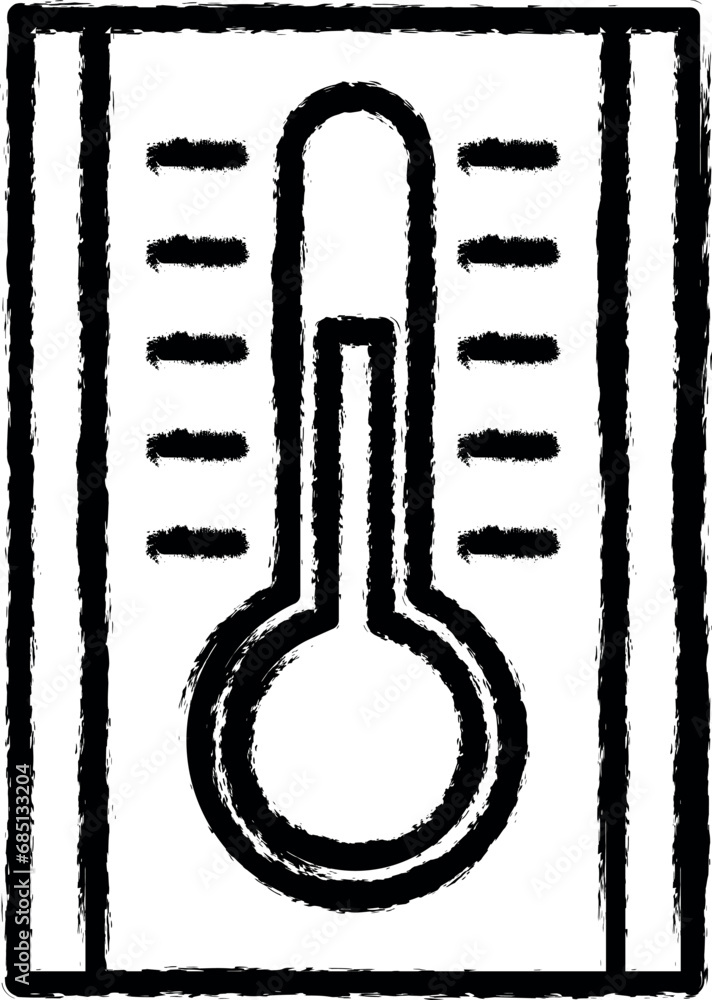 Poster thermometer vector icon in grunge style