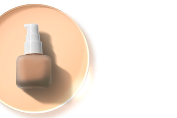 beauty cosmetic makeup skincare of smudge cc cream foundation primer cushion; product mockup on...