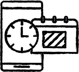 Time management, clock, date, deadline, schedule, time vector icon in grunge style