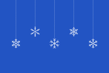 Naklejka na ściany i meble Merry Christmas and Happy New Year. Snowflake christmas vector decoration. Happy xmas christmas new year, decorative snowflakes hanging. Vector illustration.