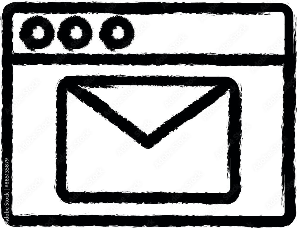 Poster browser, web site, mail vector icon in grunge style