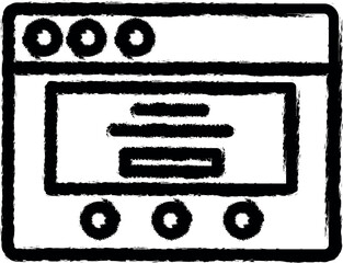 Obraz premium Browser, web site, interface vector icon in grunge style