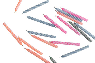 set of birthday candles, isolated on white background.