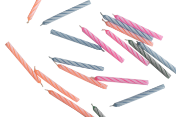 set of birthday candles, isolated on white background.