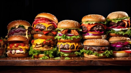 tasty table burger food photo illustration appetizing mouthwatering, gourmet homemade, fast restaurant tasty table burger food photo