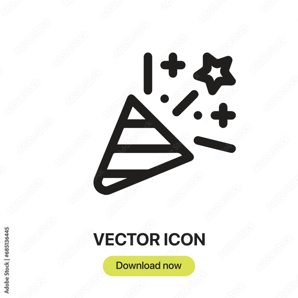 Poster confetti icon vector. linear-style sign for mobile concept and web design. confetti symbol illustrat