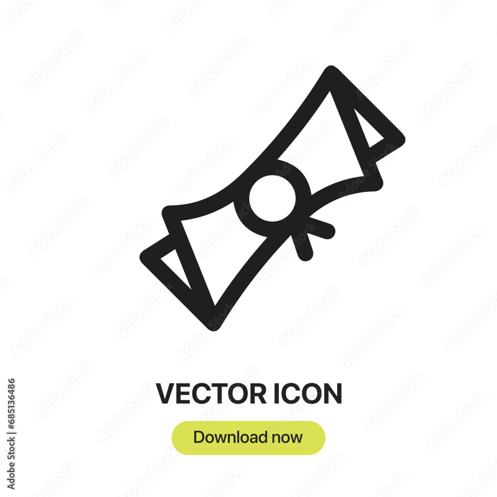 Poster scroll icon vector. linear-style sign for mobile concept and web design. scroll symbol illustration.