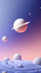Space background with planets, stars and nebula .