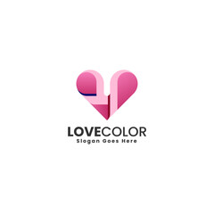 Vector Logo Illustration Love Color Gradient Colorful Style