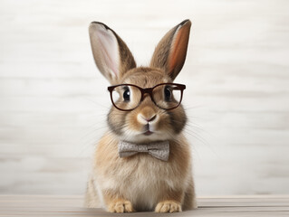 rabbit wearing glasses