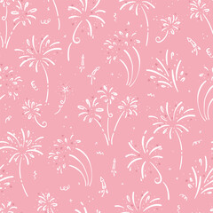 Fun hand drawn doodle fireworks, seamless pattern, great for textiles, wrapping, banner, wallpapers - vector design