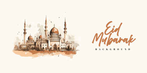 Eid mubarak background design illustration