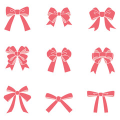 手書きのリボン　アイコンセット　ベクター