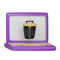 Laptop bin 3d icon