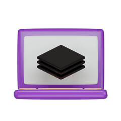 Laptop layer 3d icon