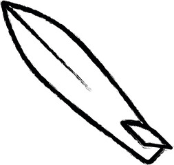 surfboard vector icon in grunge style